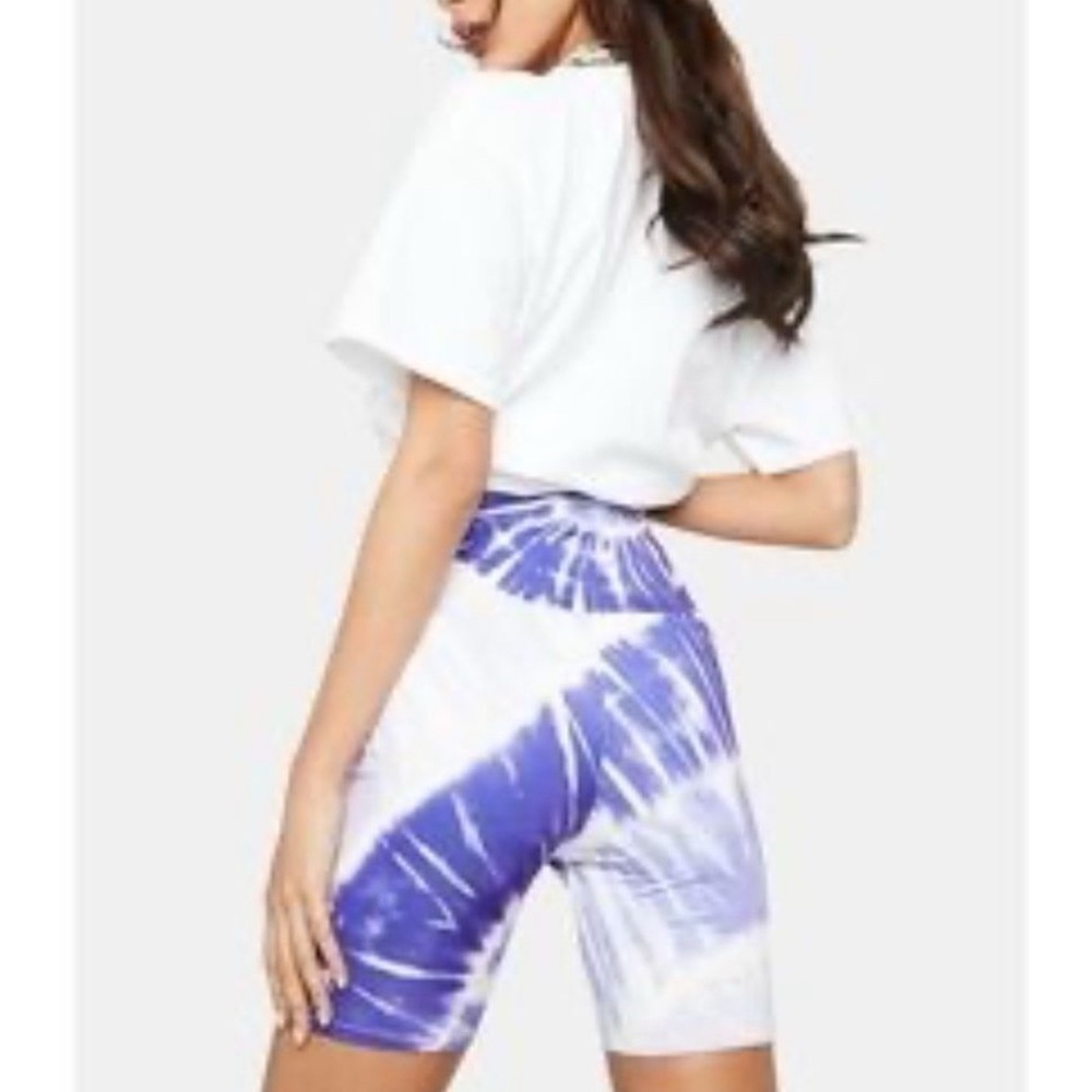 NWT AFRM Purple Tie Dye Lawson Biker Shorts - size XSmall - Picture 2 of 9